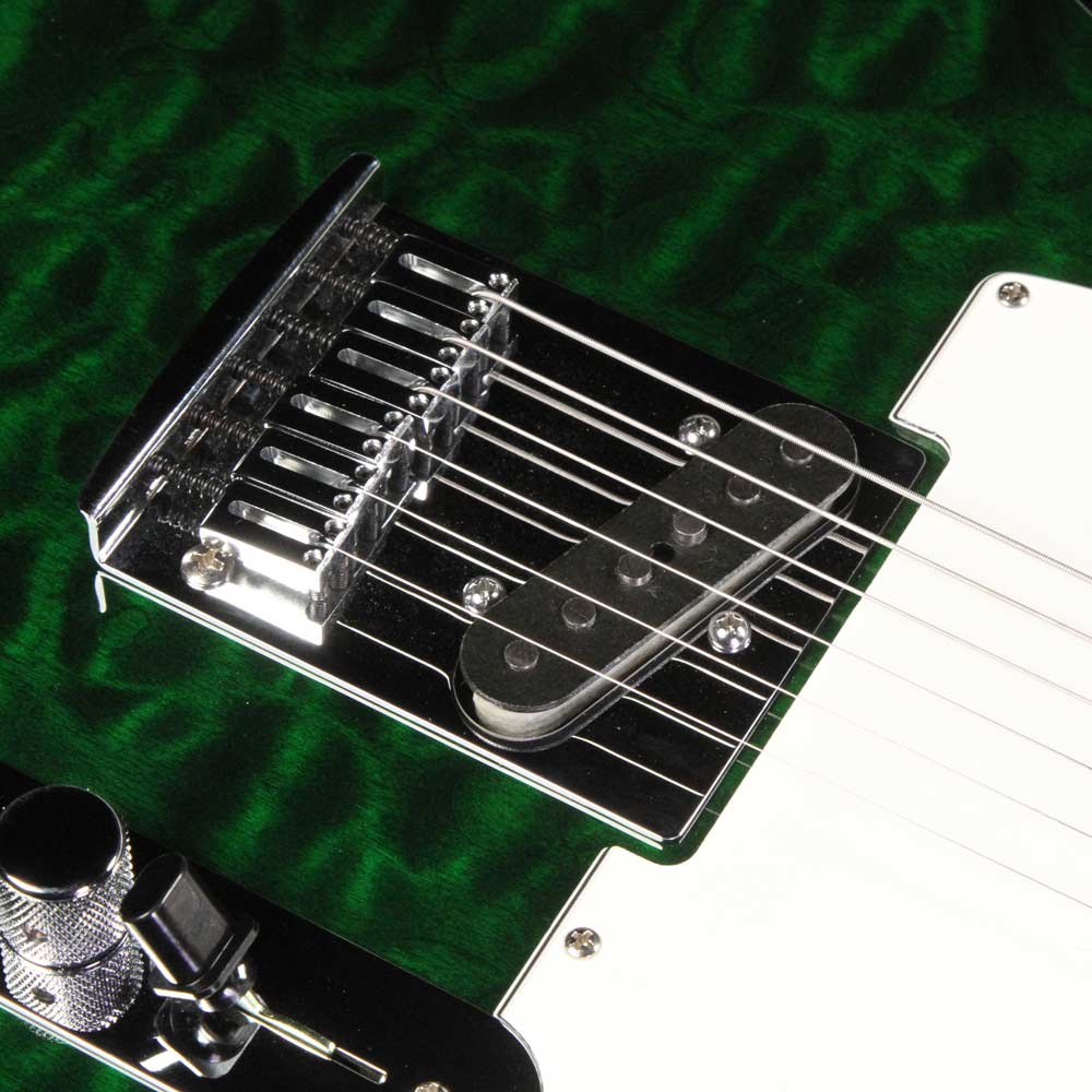 Used Fender Custom Shop Custom Deluxe Telecaster Emerald Green Transparent — 7