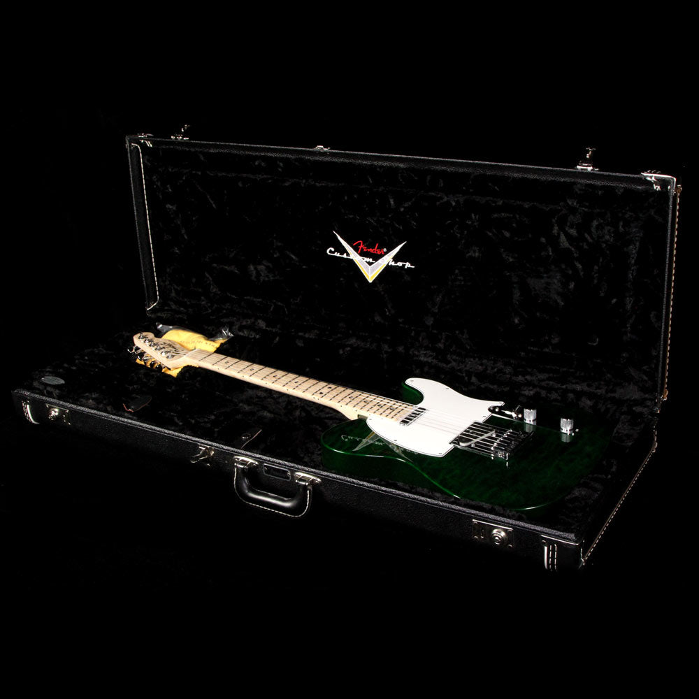 Used Fender Custom Shop Custom Deluxe Telecaster Emerald Green Transparent — 10