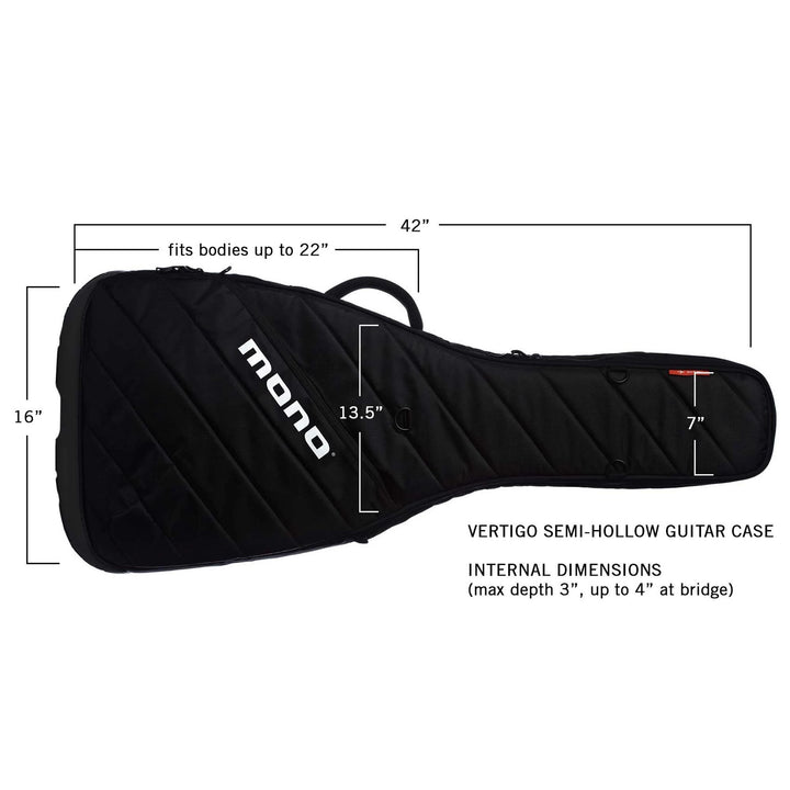 Mono Vertigo SemiHollow Guitar Case Jet Black The Music Zoo