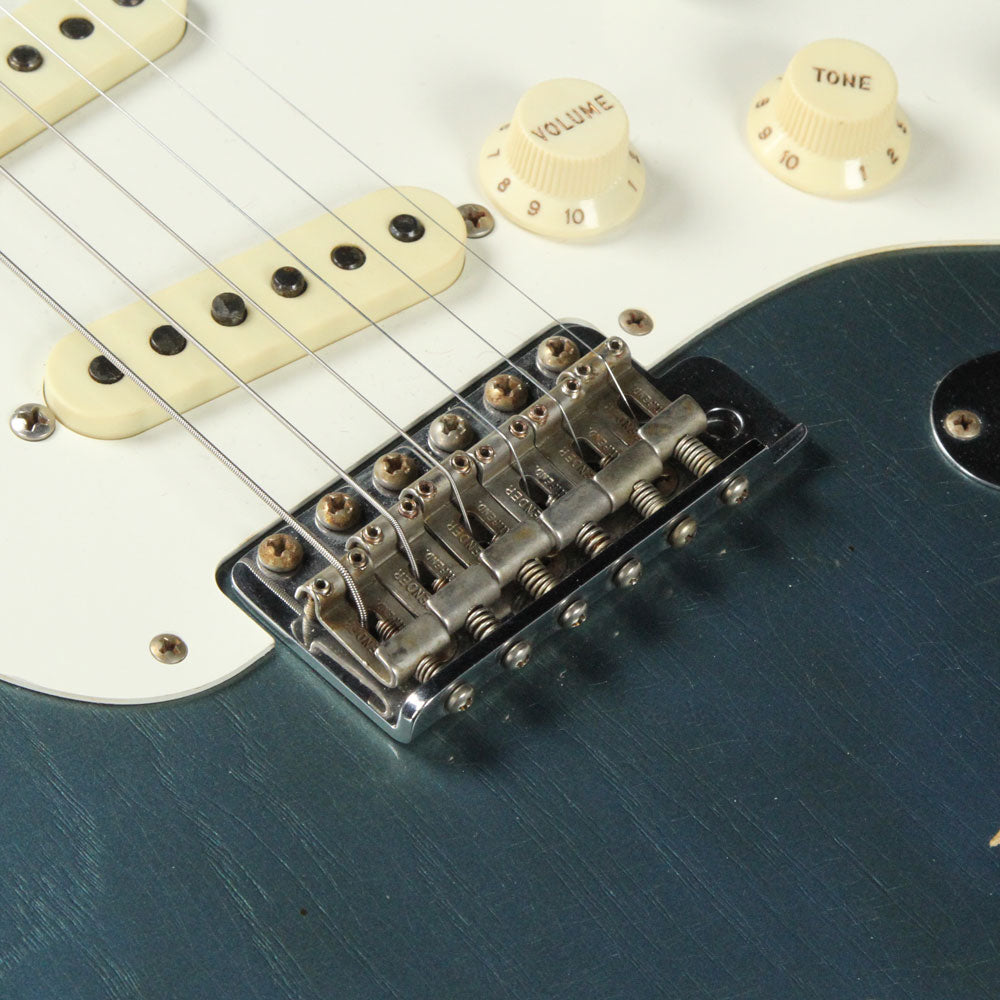 Used 2017 Fender Custom Dual Mag Stratocaster Relic Electric Guitar Aged LP Blue — 5