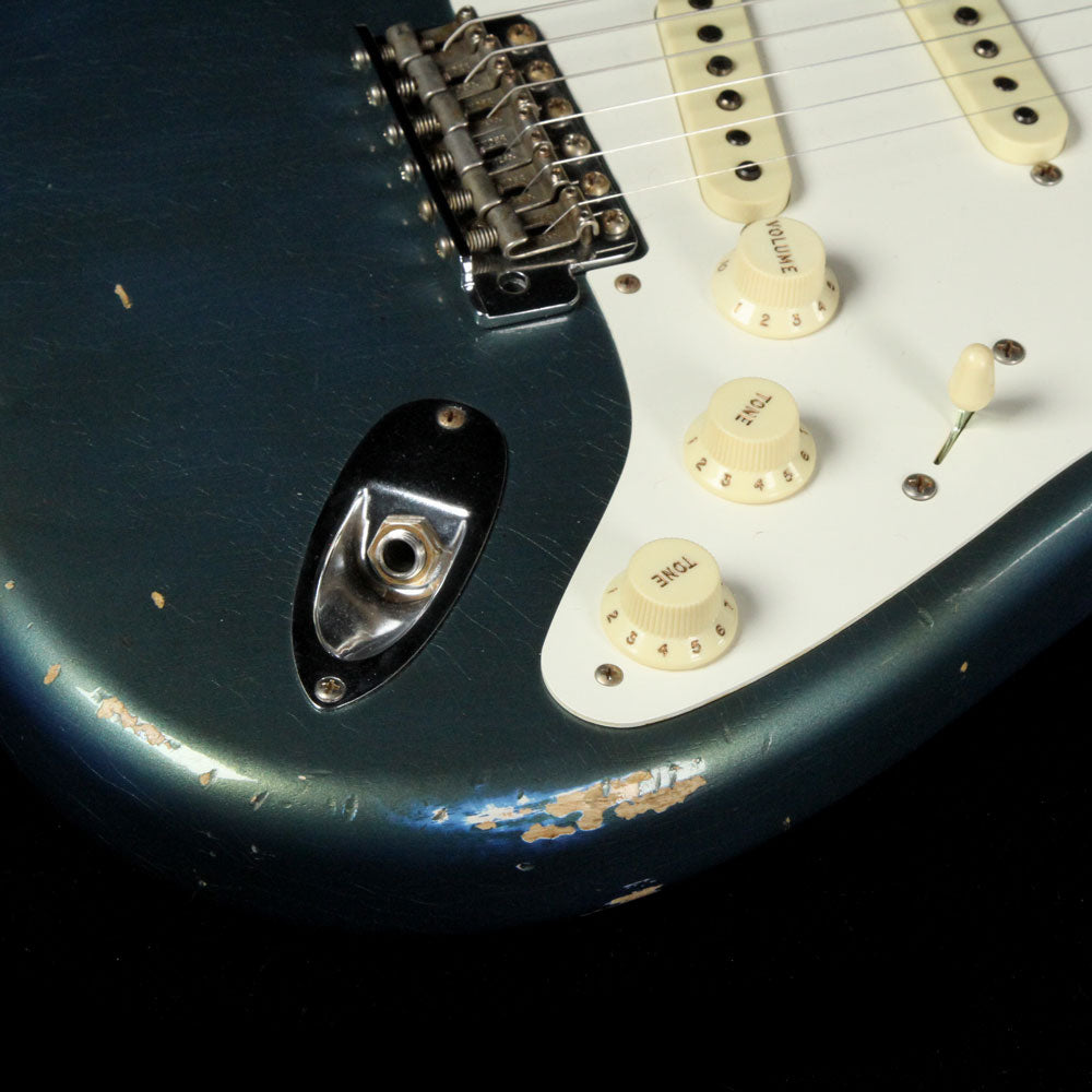Used 2017 Fender Custom Dual Mag Stratocaster Relic Electric Guitar Aged LP Blue — 7