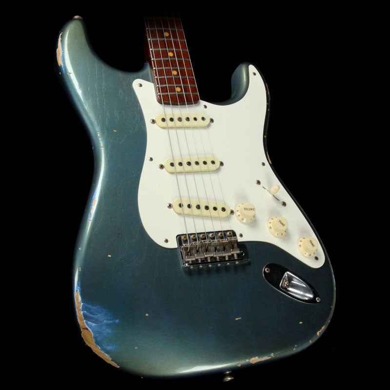 Used 2017 Fender Custom Dual Mag Stratocaster Relic Electric Guitar Aged LP Blue — 1