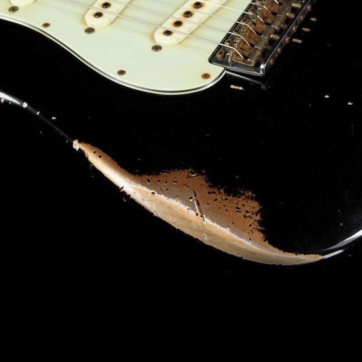Fender Custom Shop John Cruz Masterbuilt 1960 Stratocaster Heavy Relic Electric Guitar Black over Fire Mist Gold