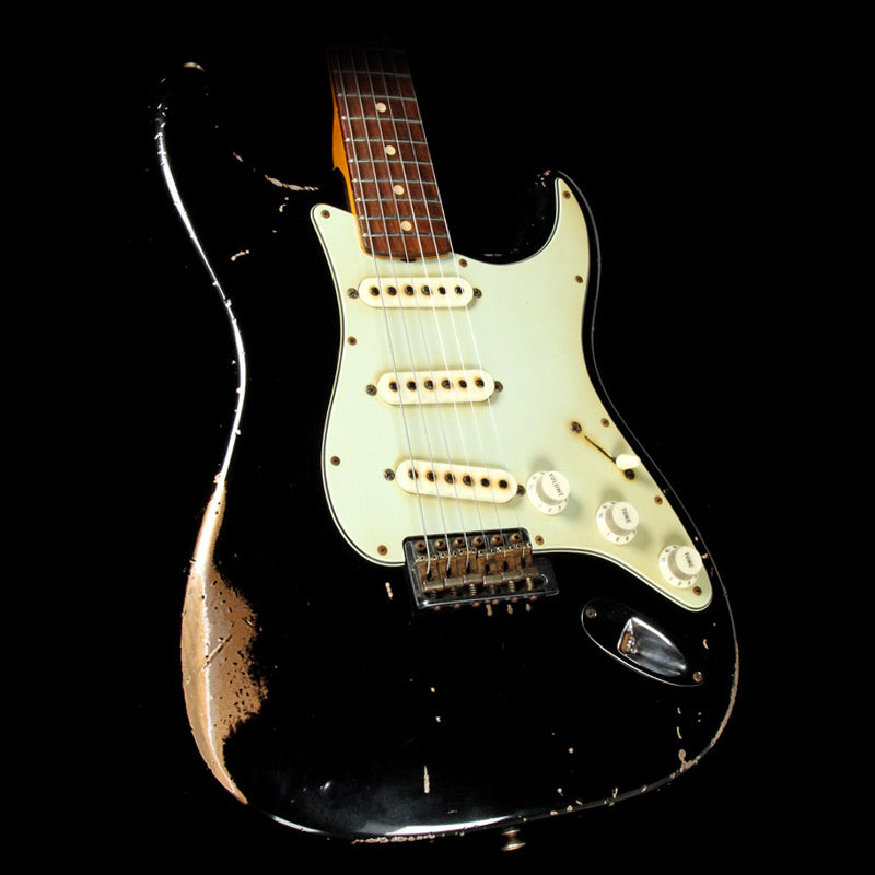 Fender Custom Shop John Cruz Masterbuilt 1960 Stratocaster Heavy Relic Electric Guitar Black over Fire Mist Gold — 1