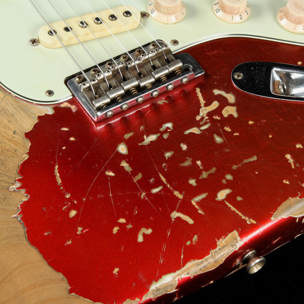 Used Fender Custom Shop Masterbuilt Jason Smith '64 Stratocaster Ultimate Relic Electric Guitar Candy Apple Red — 6