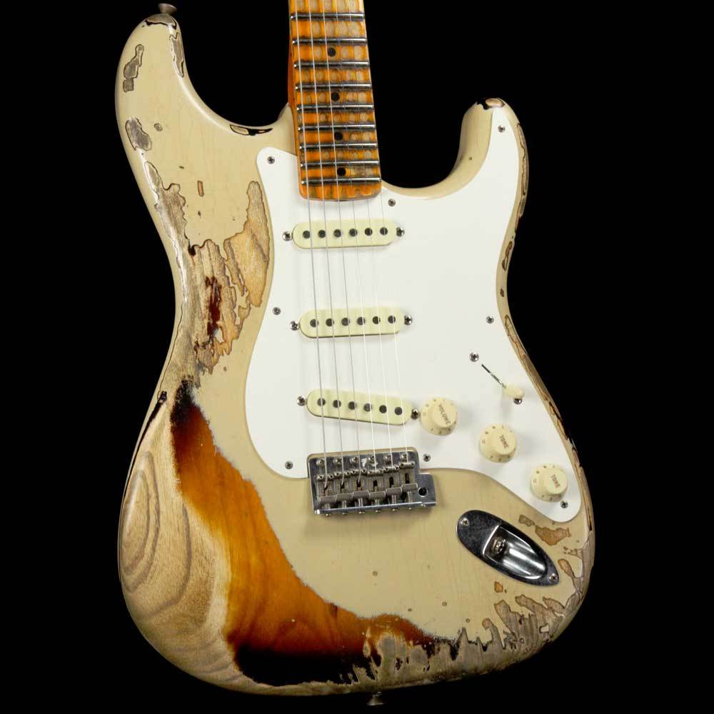 Fender Custom Shop '57 Stratocaster Heavy Relic Desert Sand over 2-Tone Sunburst Finish — 1
