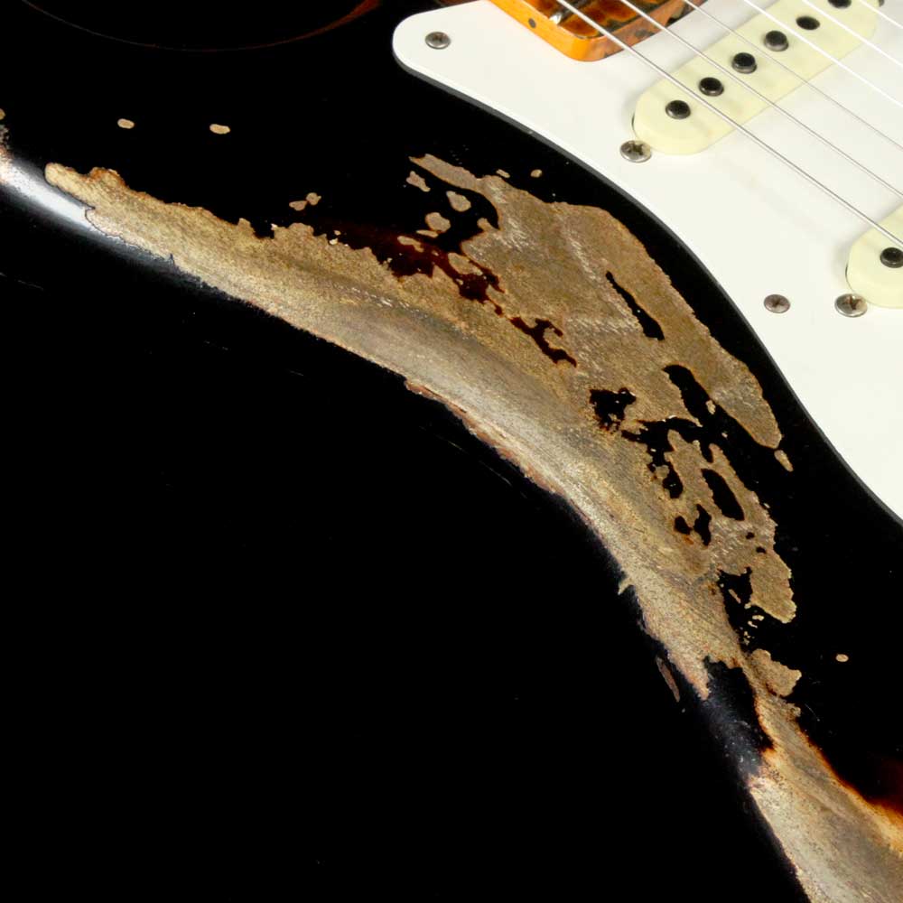 Fender Custom Shop 1957 Stratocaster Heavy Relic Black over 2 Color Sunburst 2018 NAMM — 7