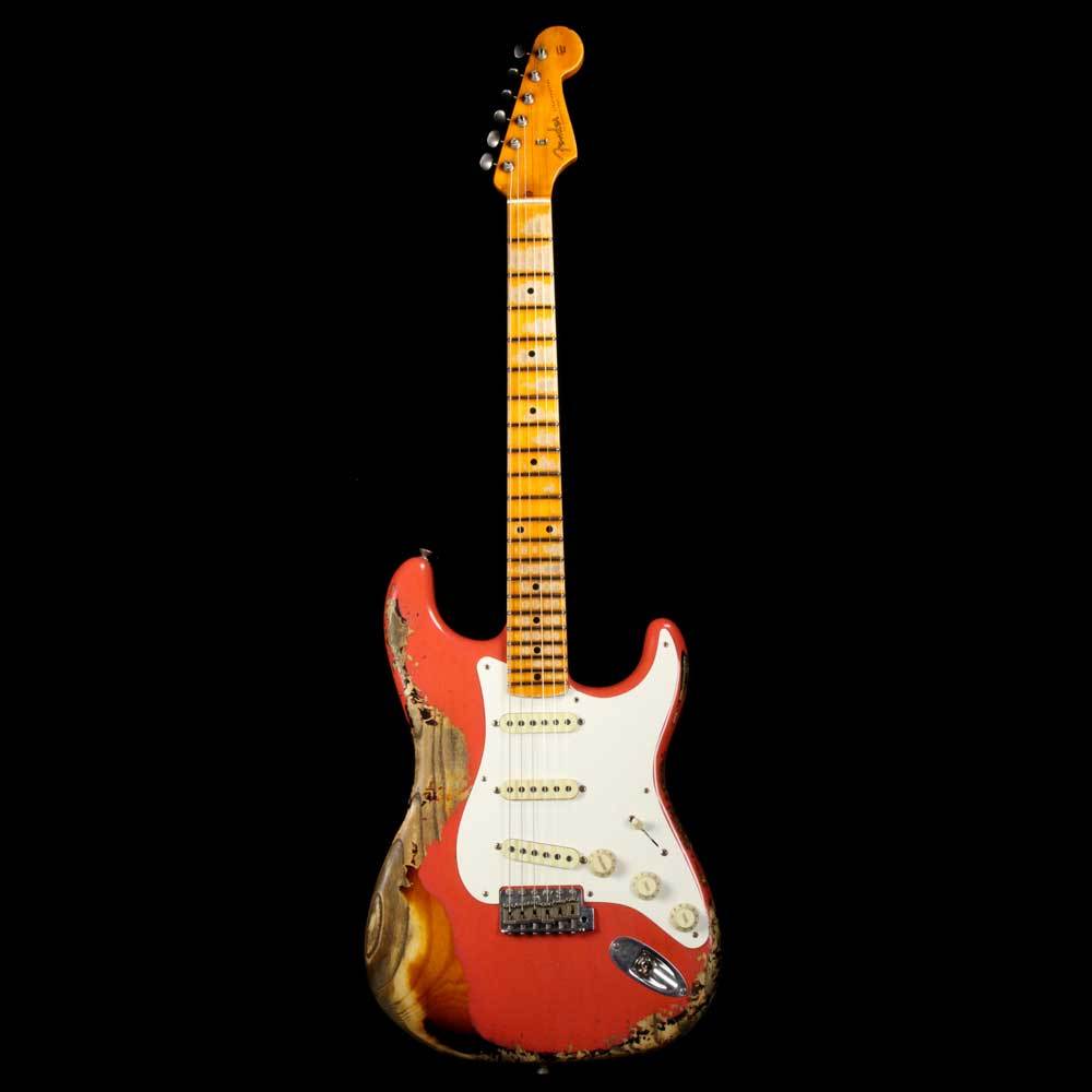 Fender Custom Shop '57 Stratocaster Heavy Relic Tahitian Coral Over 2-Tone Sunburst — 2