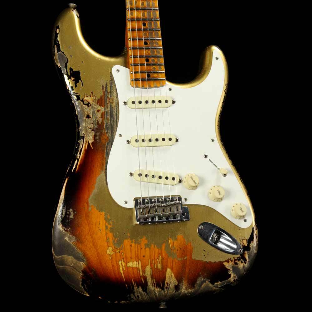 Fender Custom Shop '57 Stratocaster Heavy Relic HLE Gold over 2-Tone Sunburst Finish — 1