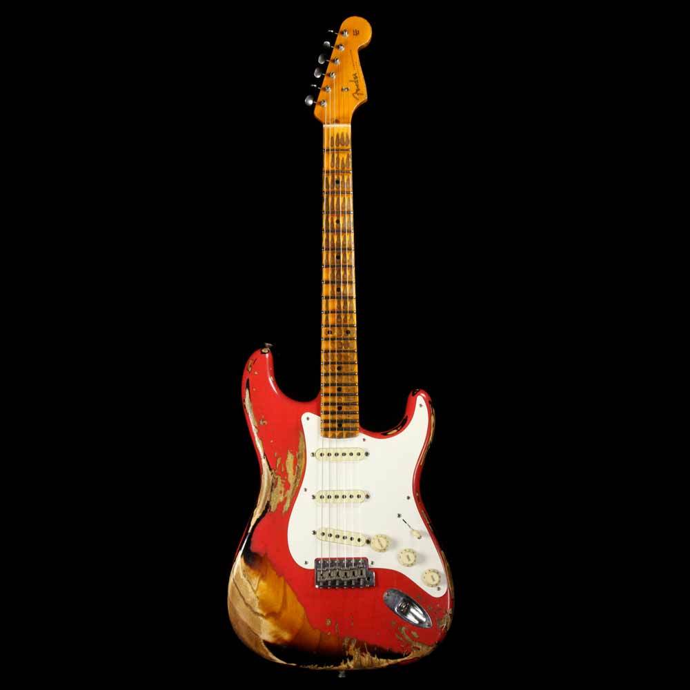 Fender Custom Shop '57 Stratocaster Heavy Relic Fiesta Red over 2-Tone Sunburst Finish — 2