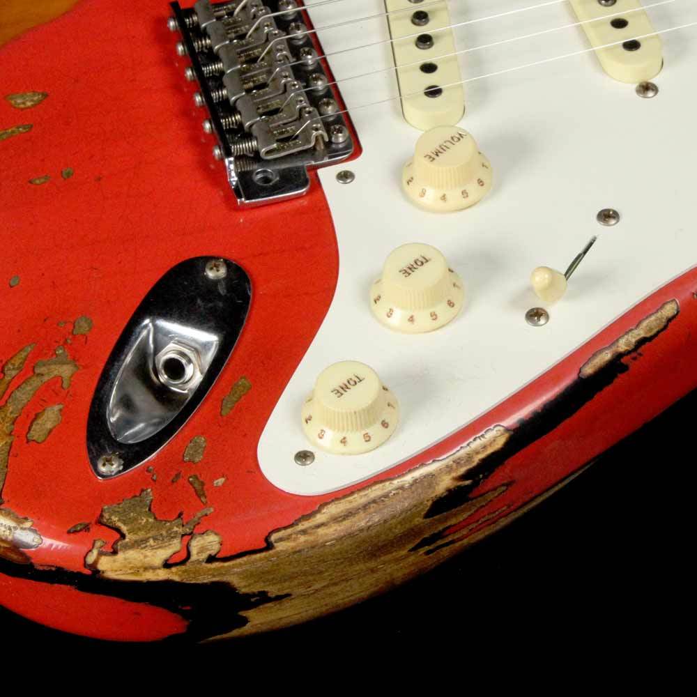 Fender Custom Shop '57 Stratocaster Heavy Relic Fiesta Red over 2-Tone Sunburst Finish — 9