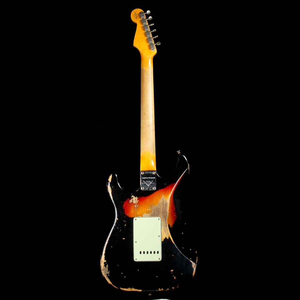 Fender Custom Shop '62 Stratocaster Heavy Relic Black Over 3-Tone Sunburst — 3