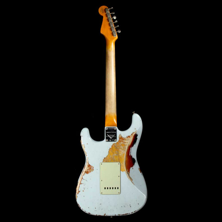Fender Custom Shop '62 Stratocaster Heavy Relic Sonic Blue Over 3-Tone Sunburst