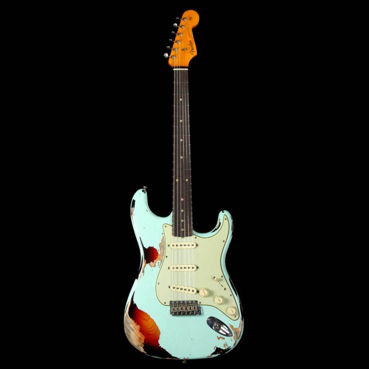 Fender Custom Shop '62 Stratocaster Heavy Relic Surf Green Over 3-Tone Sunburst