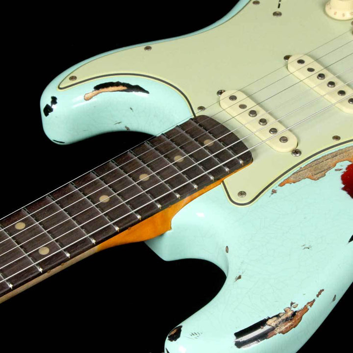 Fender Custom Shop '62 Stratocaster Heavy Relic Surf Green Over 3-Tone Sunburst