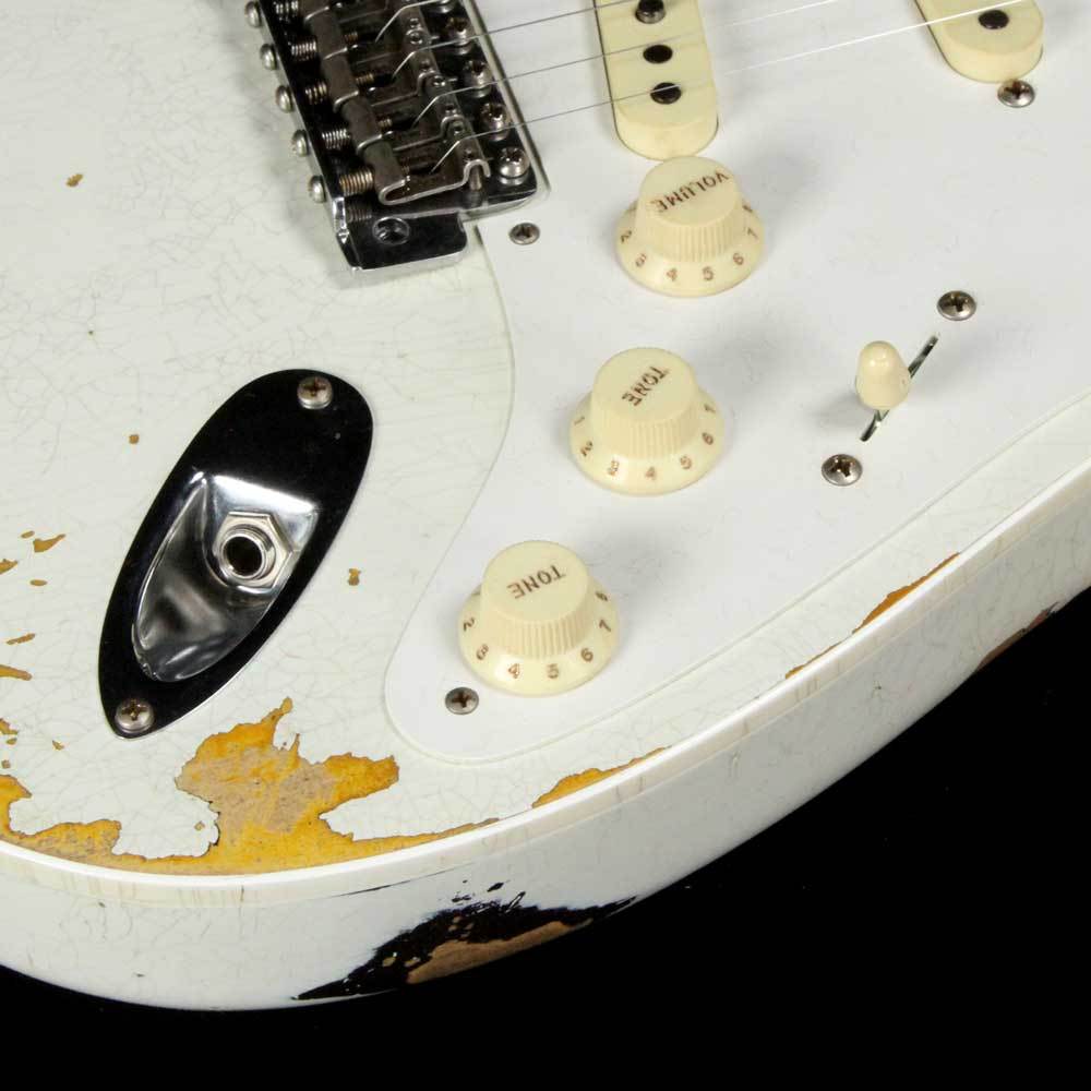 Fender Custom Shop '56 Thinline Stratocaster Aged Olympic White over Chocolate 2-Color Sunburst — 6