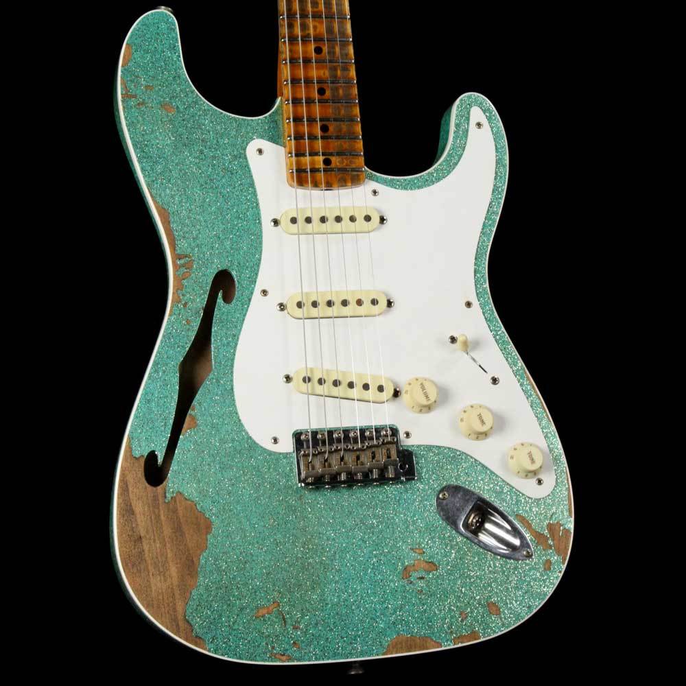 Fender Custom Shop '56 Thinline Stratocaster Seafoam Sparkle — 1