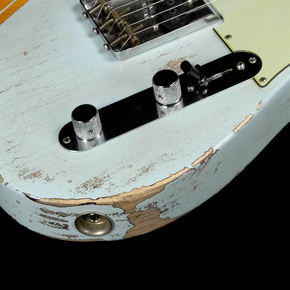 Fender Custom Shop '63 Telecaster Heavy Relic Masterbuilt Greg Fessler Sonic Blue 3-Tone Sunburst Competition Stripe — 8