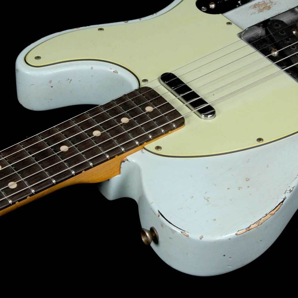 Fender Custom Shop '63 Telecaster Heavy Relic Masterbuilt Greg Fessler Sonic Blue 3-Tone Sunburst Competition Stripe — 9