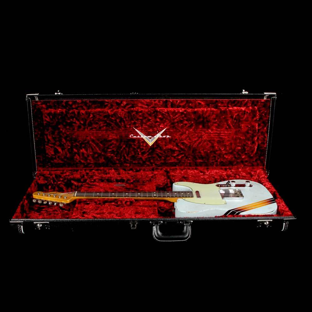 Fender Custom Shop '63 Telecaster Heavy Relic Masterbuilt Greg Fessler Sonic Blue 3-Tone Sunburst Competition Stripe — 10