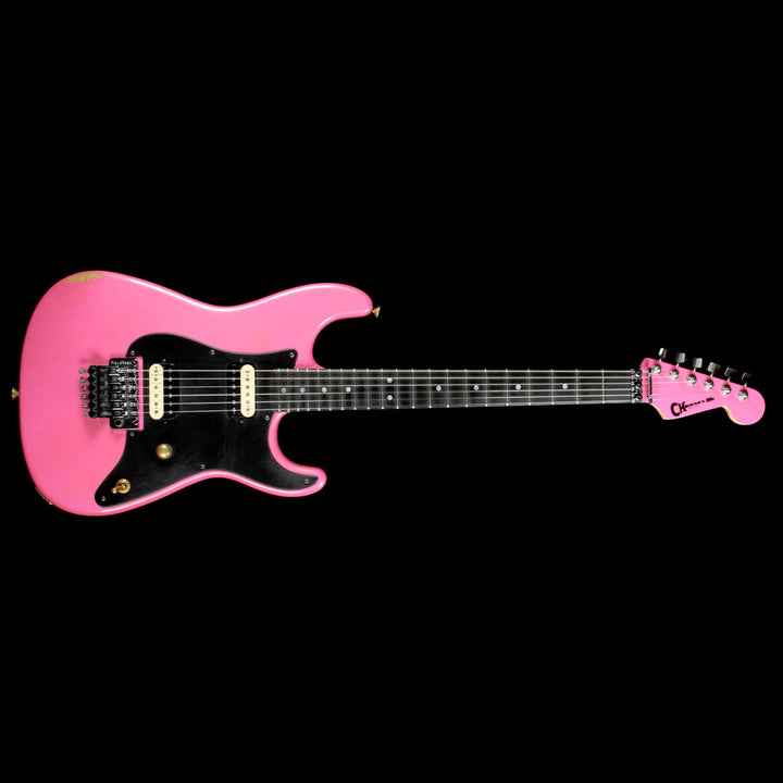 Used 2016 Charvel Custom Shop Nitro San Dimas Electric Guitar Pink with Platinum Overspray