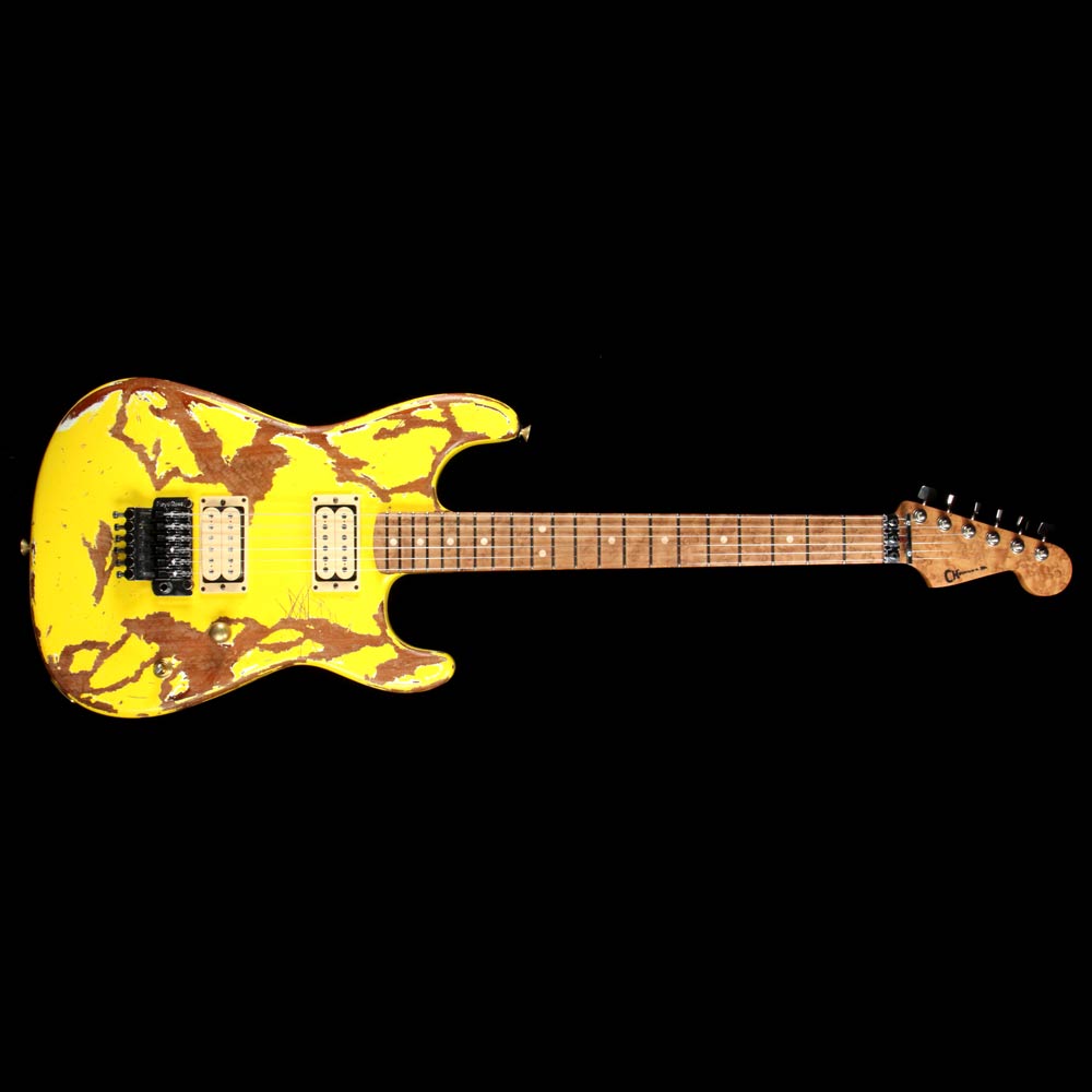 Used Charvel Custom Shop San Dimas Nitro Aged Electric Guitar 2017 Graffiti Yellow — 2