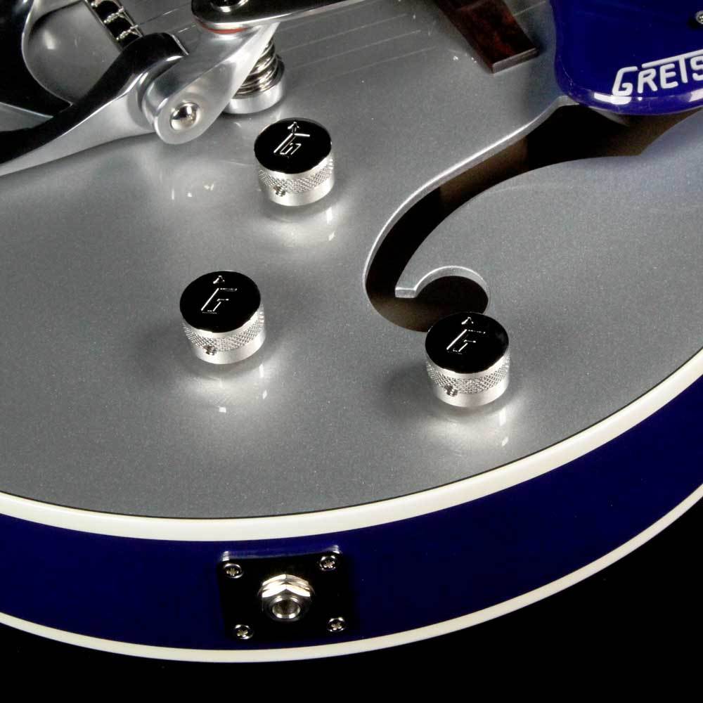 Gretsch G6118T-ISV Players Edition Anniversary 2-Tone Iridium Silver/Azure Metallic — 8