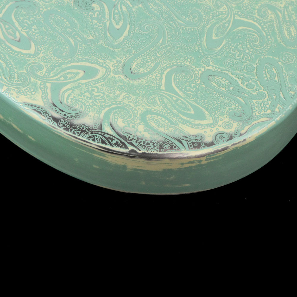 James Trussart Steelcaster Paisley Engraved Seafoam Green on Cream 2014 — 6