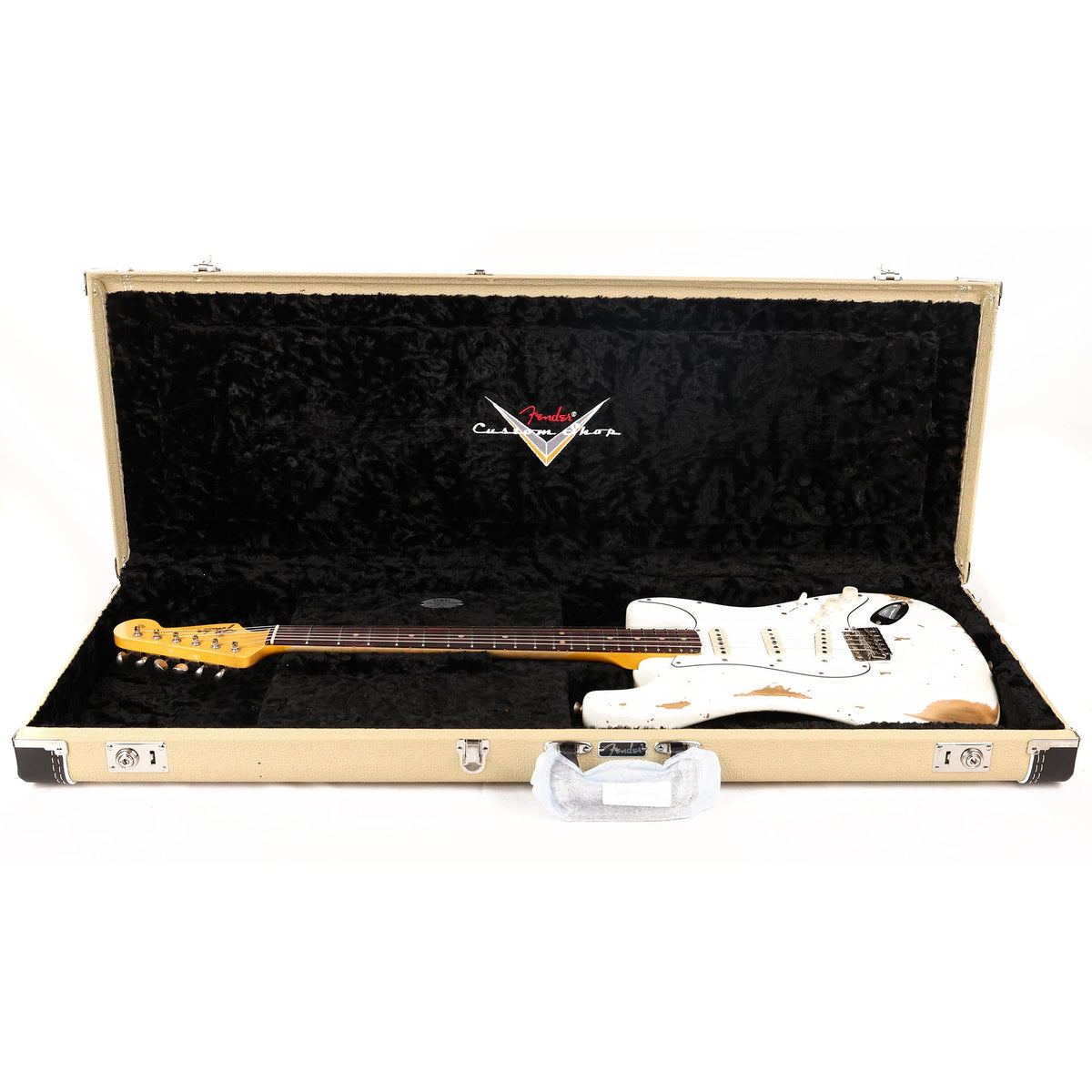 Fender Custom Shop 1960s Stratocaster Super Faded Aged Olympic White Heavy Relic Used — 12