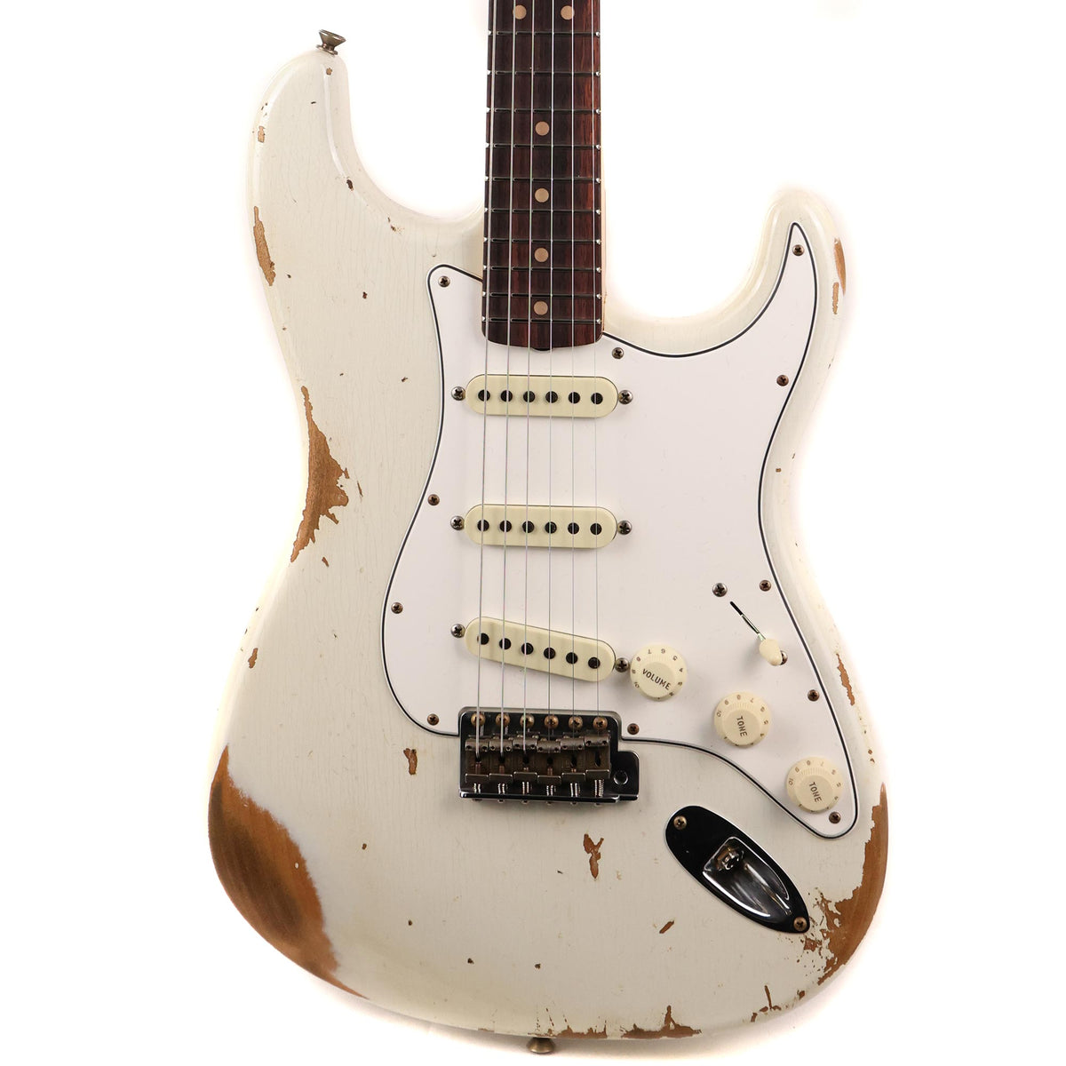 Fender Custom Shop 1960s Stratocaster Super Faded Aged Olympic White Heavy Relic Used — 1