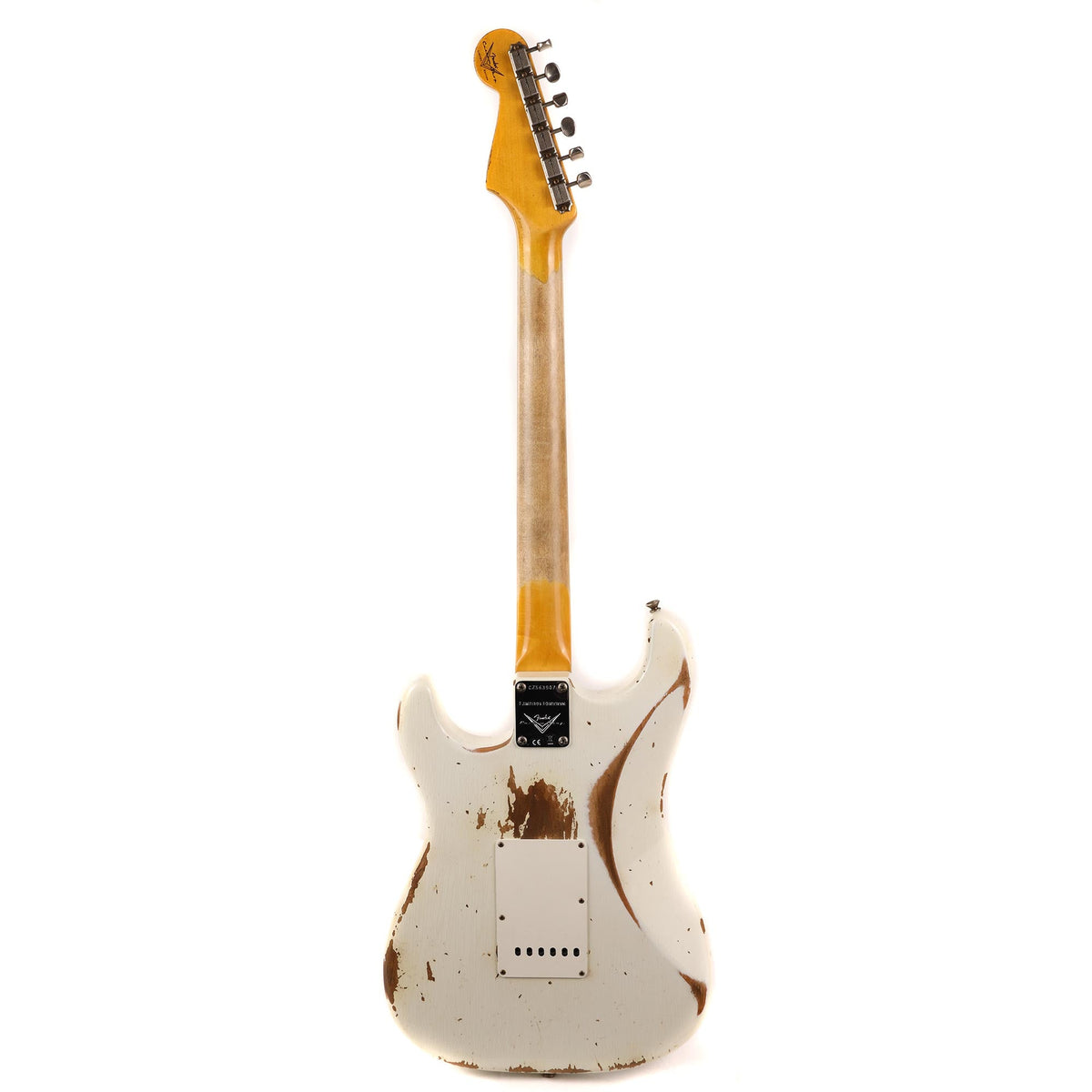 Fender Custom Shop 1960s Stratocaster Super Faded Aged Olympic White Heavy Relic Used — 3