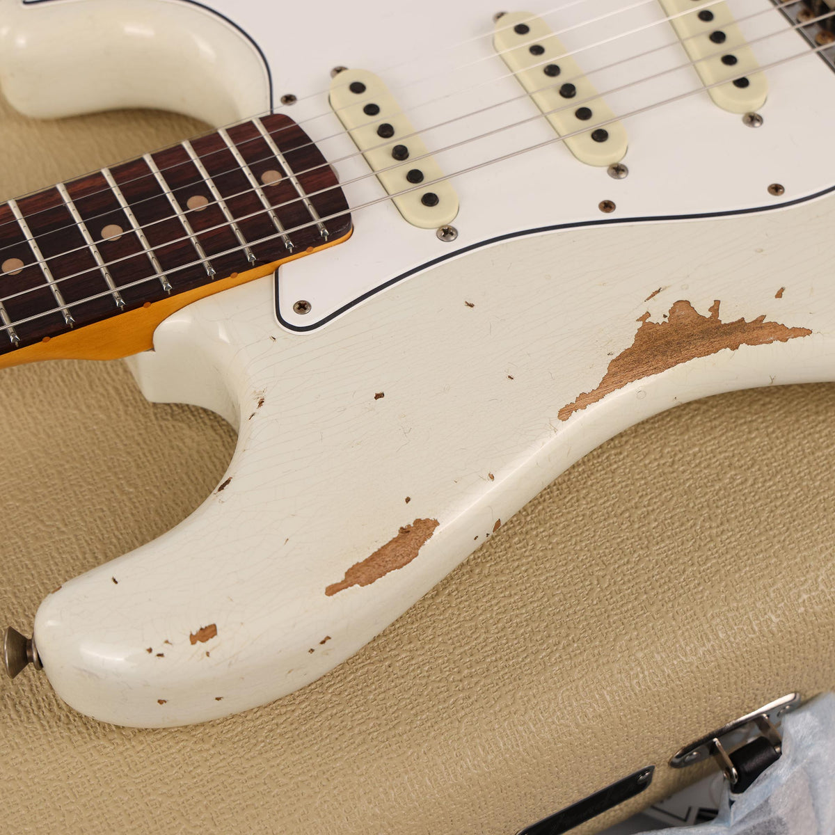 Fender Custom Shop 1960s Stratocaster Super Faded Aged Olympic White Heavy Relic Used — 7