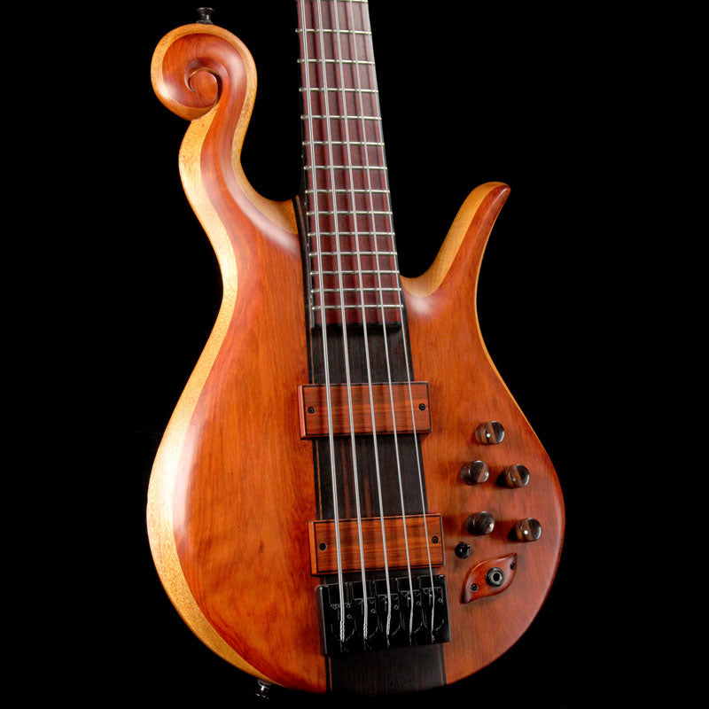 Hilton Reverse Scroll 5-String Electric Bass Natural — 1