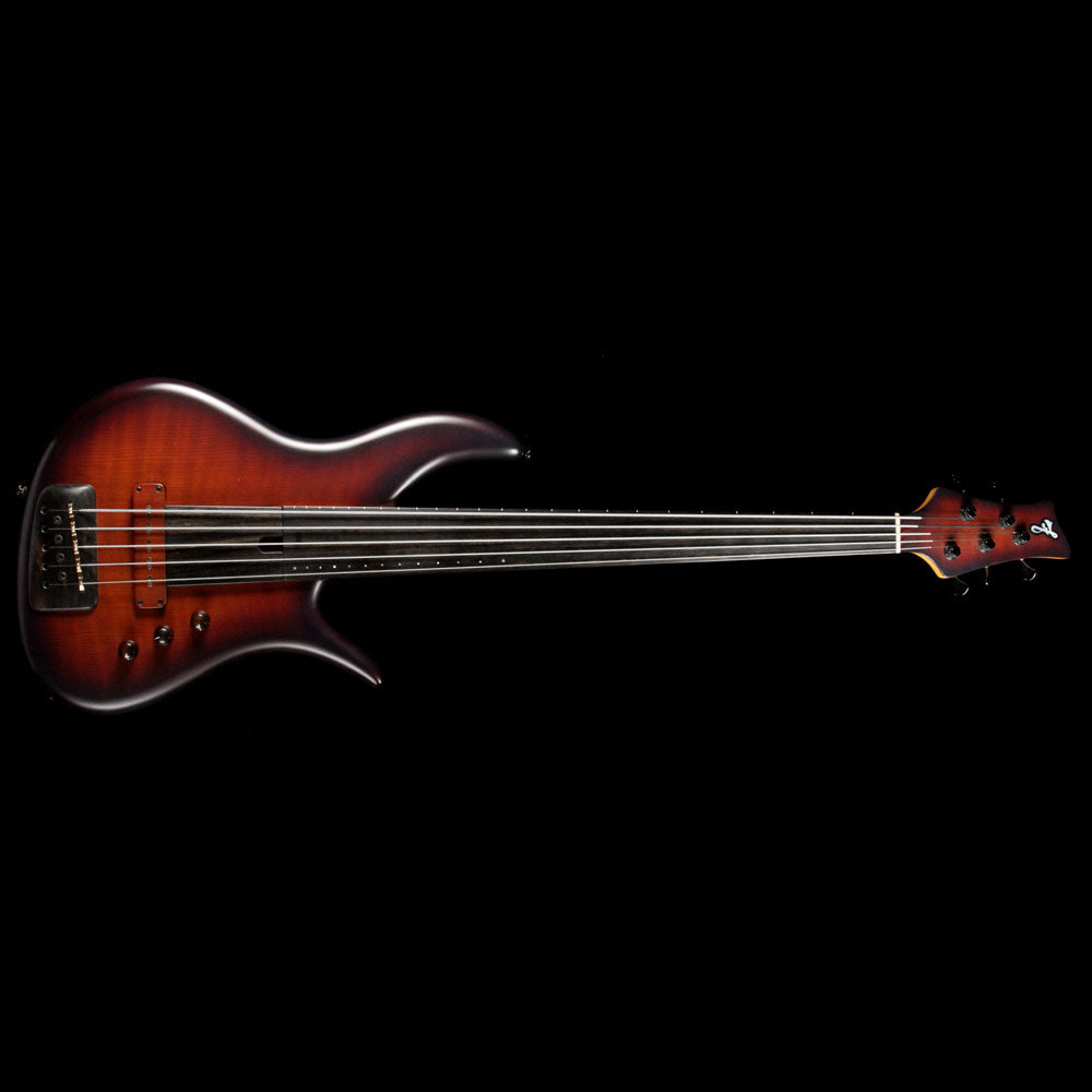 F Bass AC Signature VF Body 5-String Fretless Bass 2013 Matte Antique Brown Burst — 2
