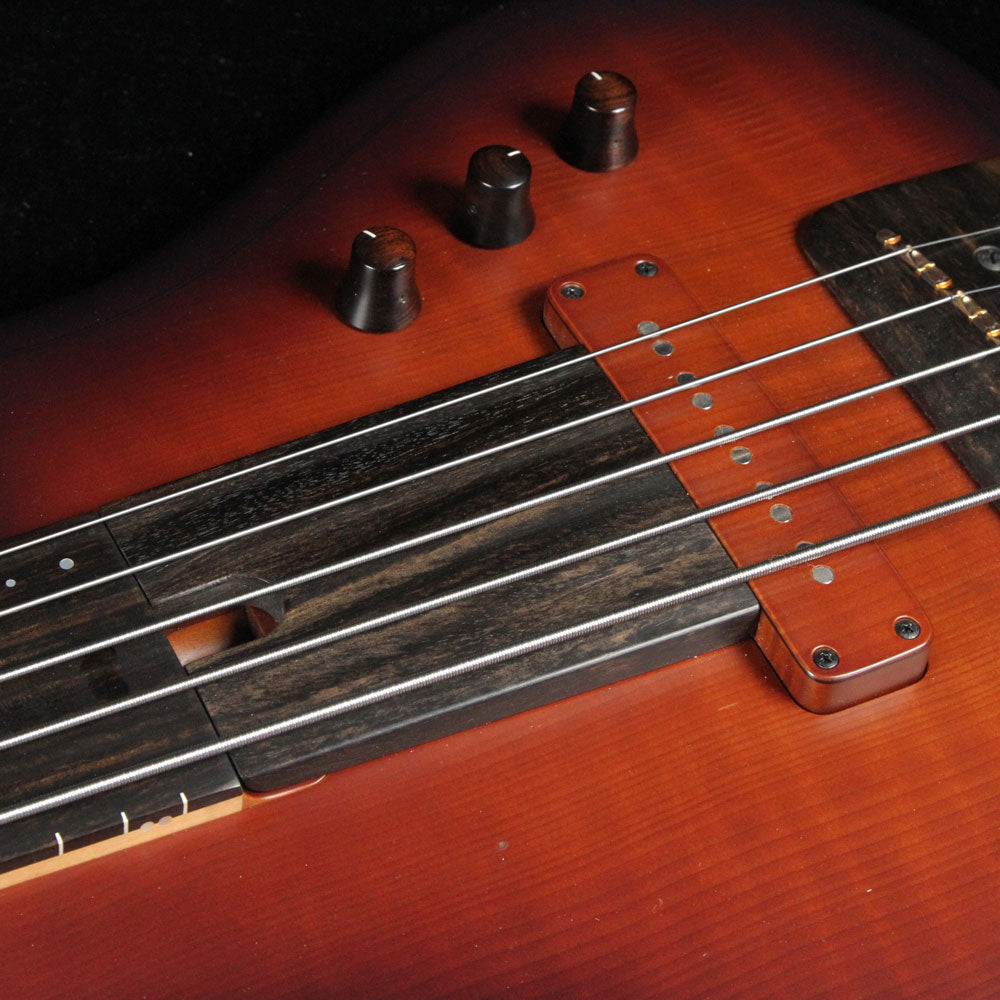F Bass AC Signature VF Body 5-String Fretless Bass 2013 Matte Antique Brown Burst — 6