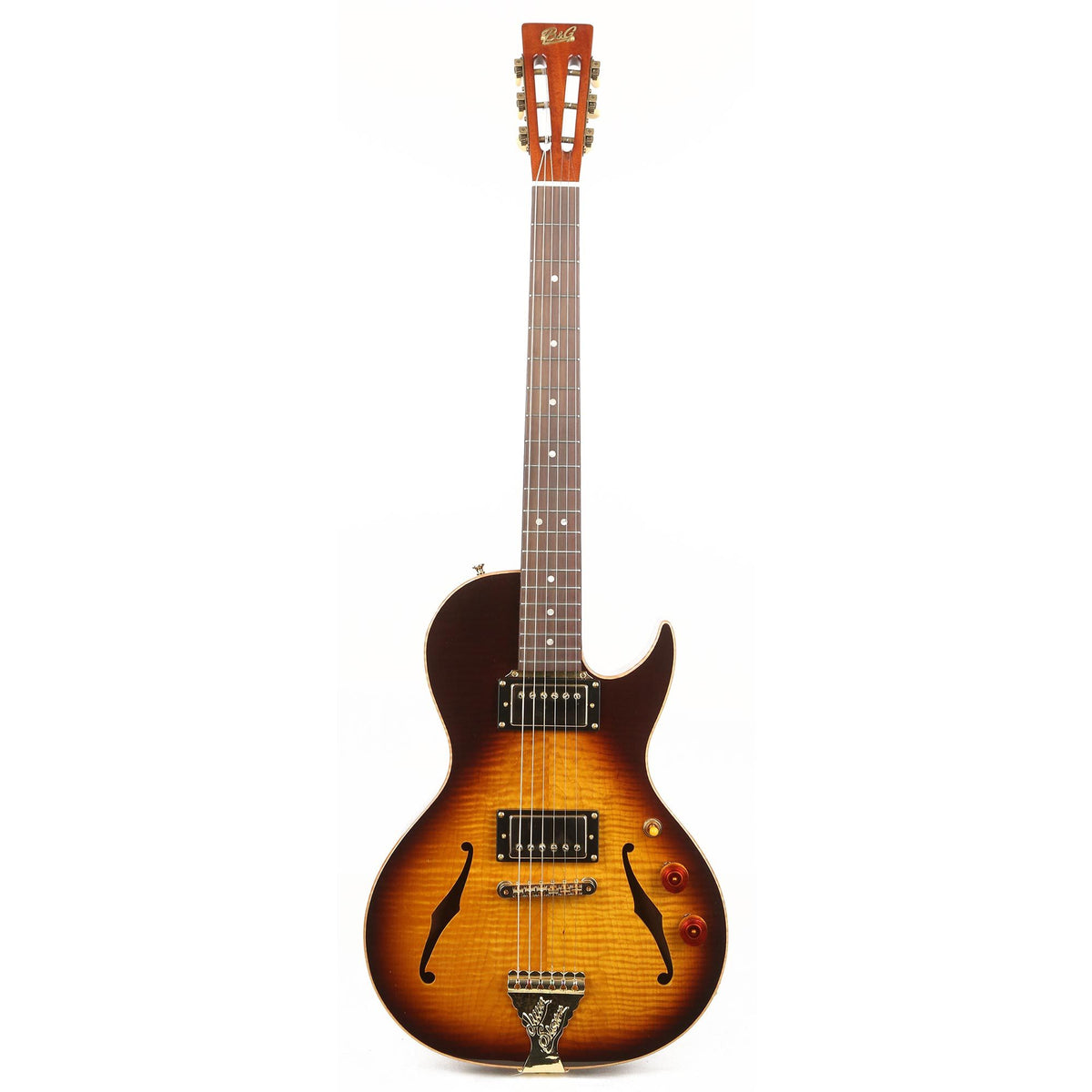 B&G Guitars Little Sister Crossroads Cutaway Tobacco Burst — 2