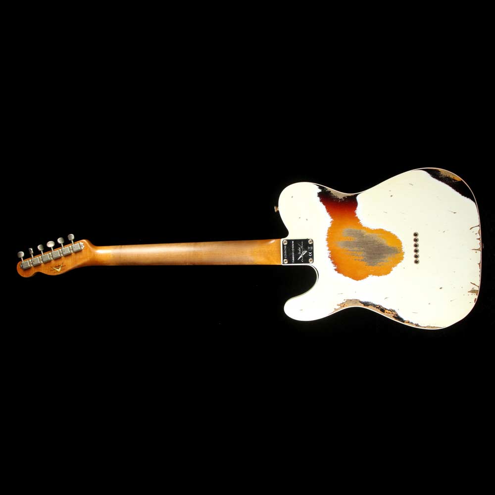 Fender Custom Shop Reverse Custom HS Telecaster Limited Edition Aged Olympic White over 3-Color Sunburst — 3