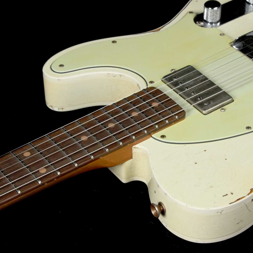 Fender Custom Shop Reverse Custom HS Telecaster Limited Edition Aged Olympic White over 3-Color Sunburst — 6