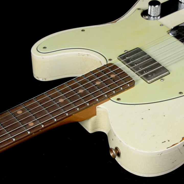 Fender Custom Shop Reverse Custom HS Telecaster Limited Edition Aged Olympic White over 3-Color Sunburst