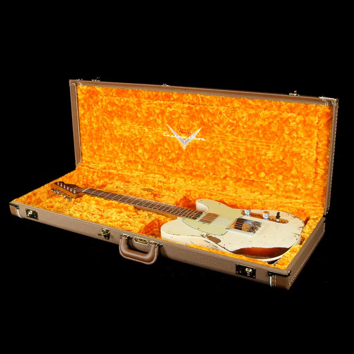 Fender Custom Shop Reverse Custom HS Telecaster Limited Edition Aged Olympic White over 3-Color Sunburst