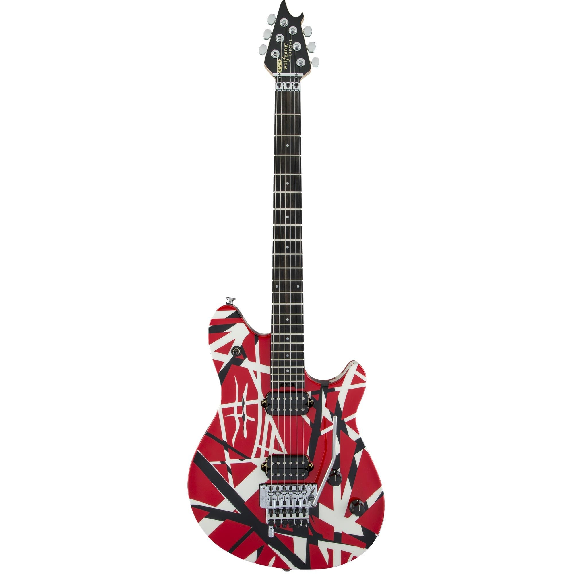 EVH Wolfgang Special Striped Red with Black and White Stripes