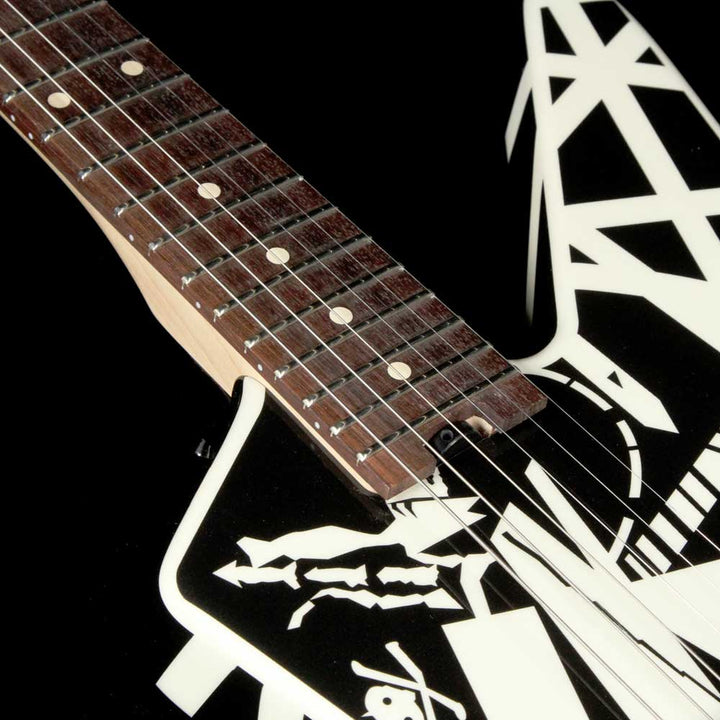 EVH Striped Series Star Electric Guitar Black and White Stripes
