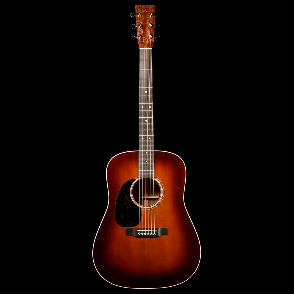 Martin DE Black Walnut Dreadnought Acoustic-Electric Left-Handed Ambertone — 2