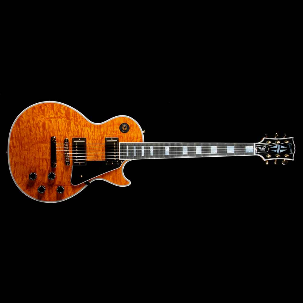 ギター Gibson Les Paul Custum 3A Gibson Custom Shop Les Paul Custom 3A Quilt Trans Amber