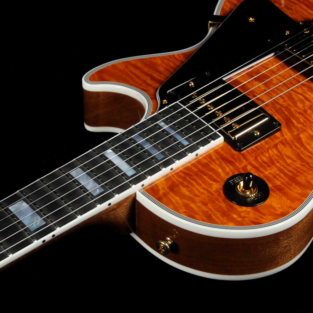 Gibson Custom Shop Les Paul Custom 3A Quilt Trans Amber — 8