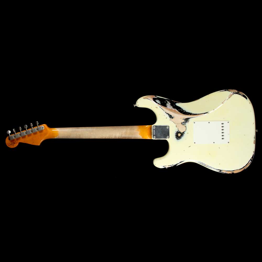 Fender Custom Shop 1962 Stratocaster Faded Vintage White Over Black Heavy Relic 2014 — 3