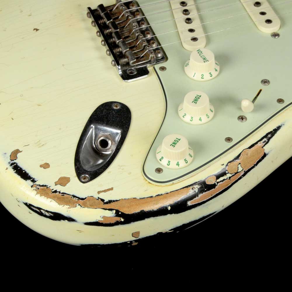 Fender Custom Shop 1962 Stratocaster Faded Vintage White Over Black Heavy Relic 2014 — 7