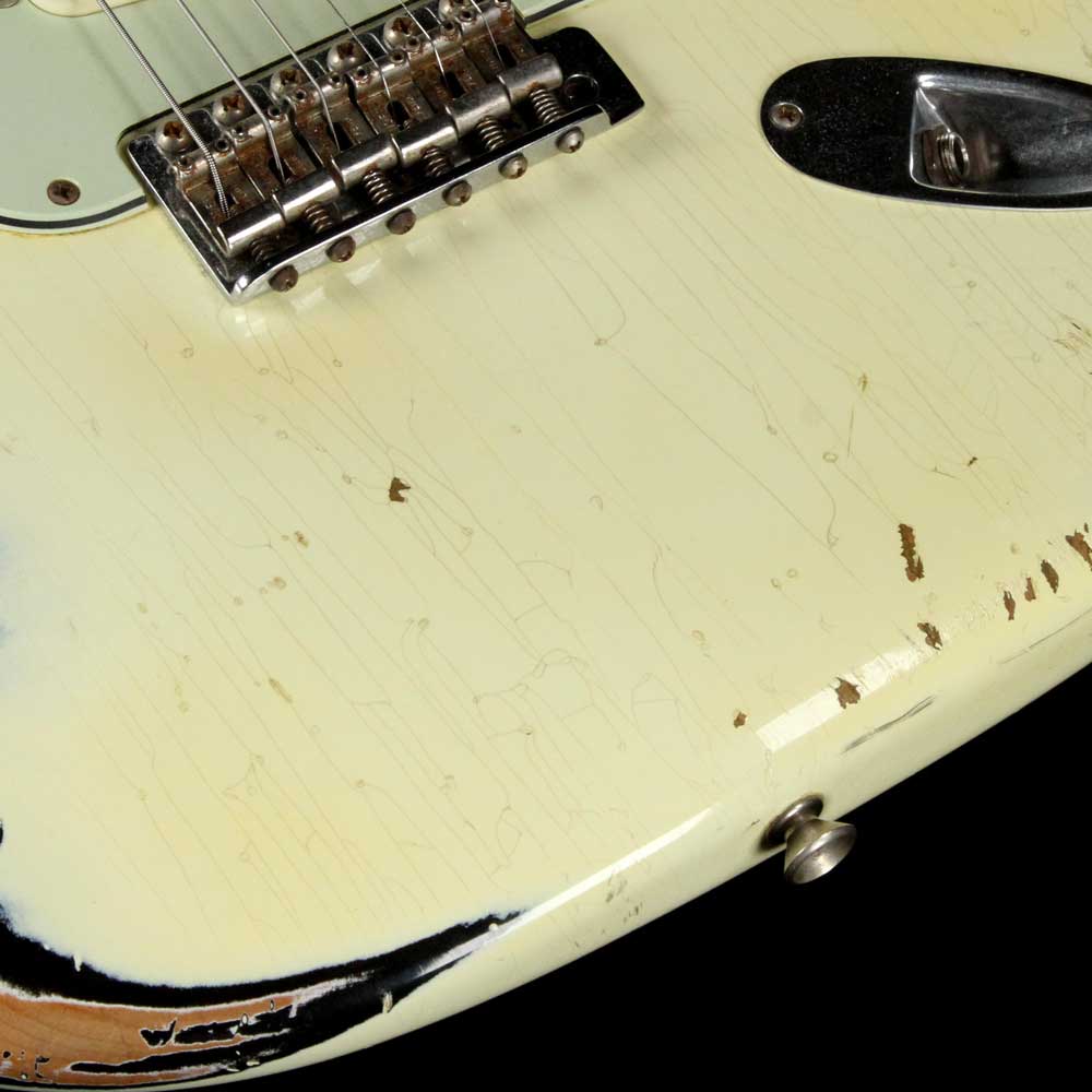 Fender Custom Shop 1962 Stratocaster Faded Vintage White Over Black Heavy Relic 2014 — 8