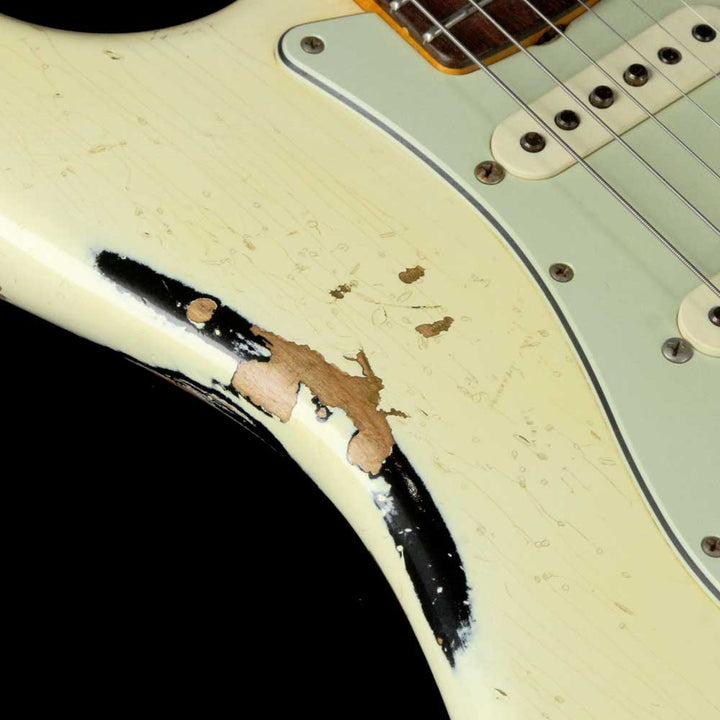 Fender Custom Shop 1962 Stratocaster Faded Vintage White Over Black Heavy Relic 2014