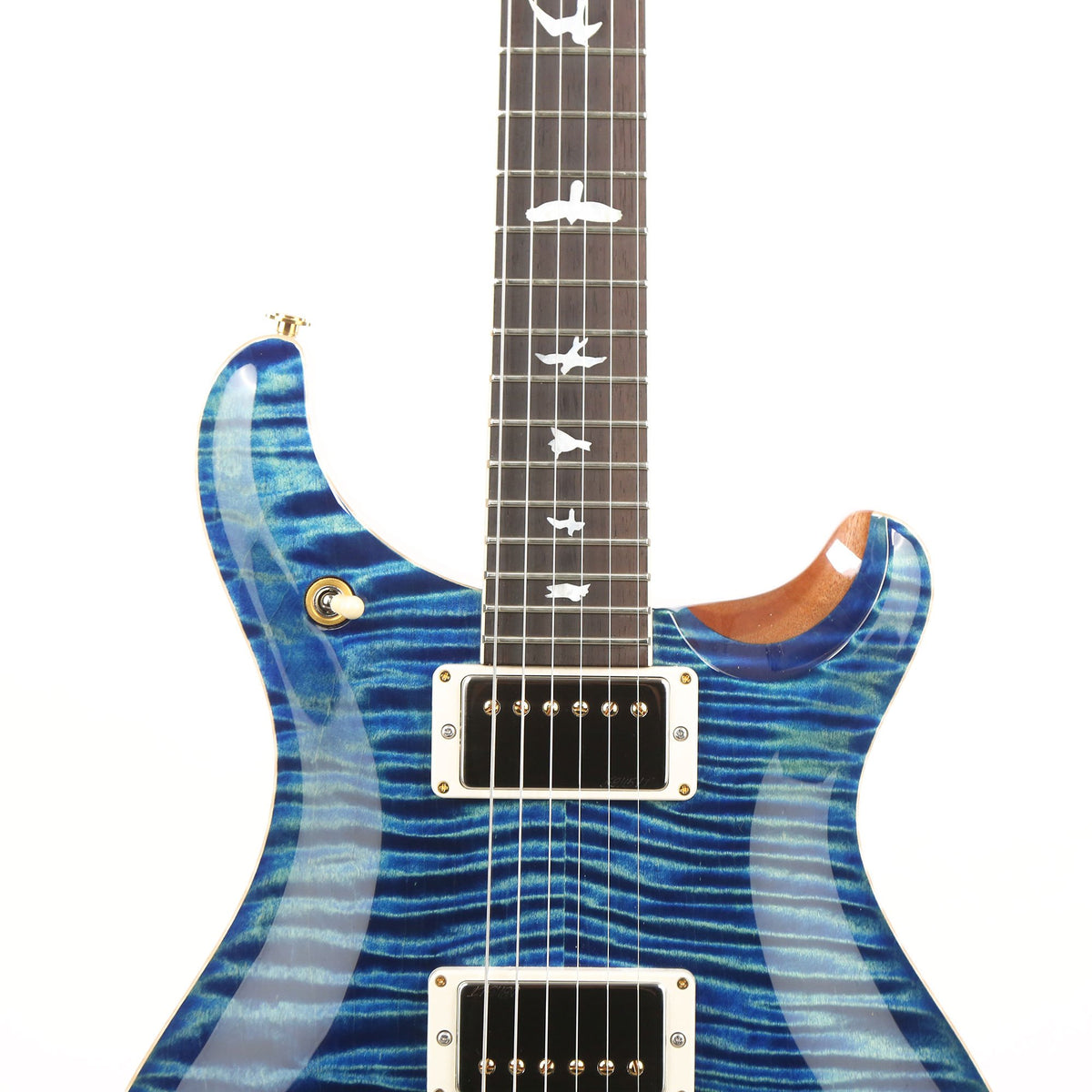 PRS McCarty 594 Wood Library Artist Grade Flame Maple and Brazilian Rosewood Fretboard River Blue — 7